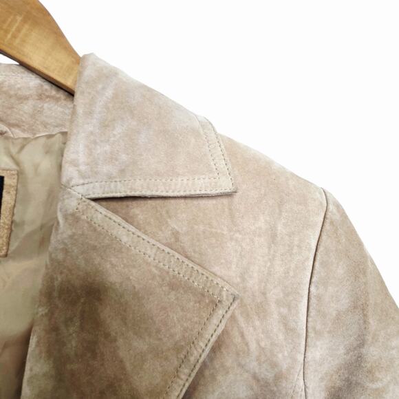 Mossimo Womens Tan Suede Genuine Leather Button Jacket SZ XL Y2K Western Rodeo - Picture 4 of 12
